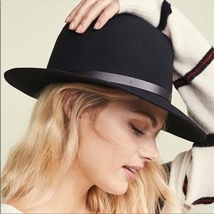 NWOT Rag & Bone Wool Floppy Brim Fedora / Black Hat Medium